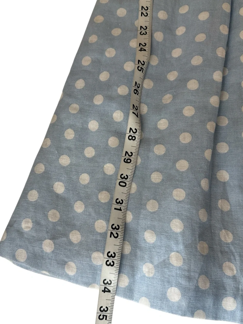 Cynthia Rowley light blue and white polka dot sleeveless A-line dress, size 6